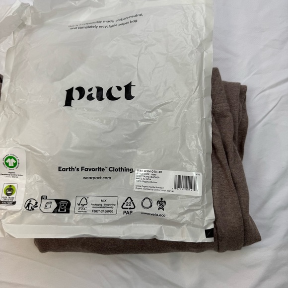 Pact NWOT Women's Deep Taupe Heather Airplane Joggers, 100% organic cotton, - Picture 11 of 13